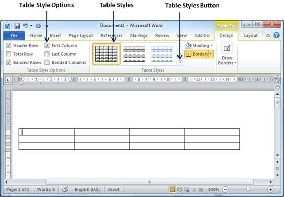 how to create tables in microsoft word 2003