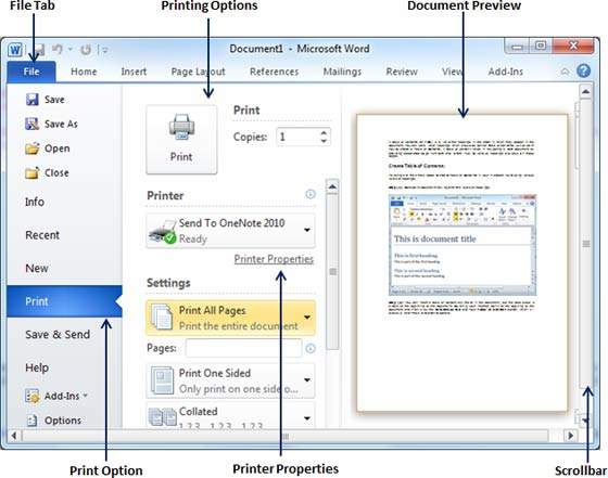 print review pane in word for mac 2011
