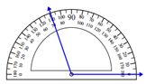 Measuring an angle with the protractor Worksheets Online Quiz 1.1