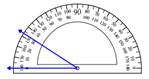 Measuring an angle with the protractor Worksheets Online Quiz 1.5