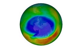 Ozone hole over Antarctica