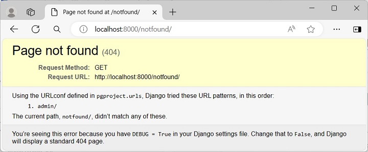 Django Page Not Found 1