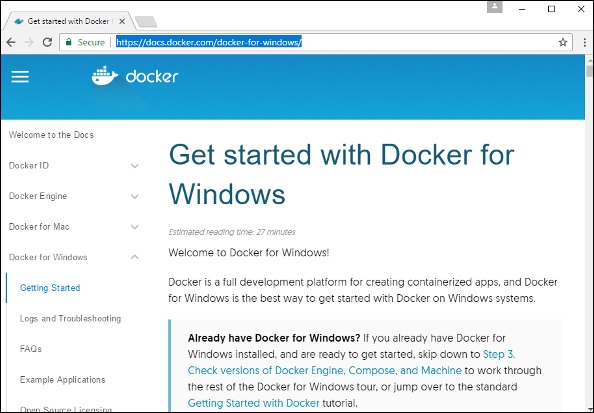 download docker toolbox windows 10 home