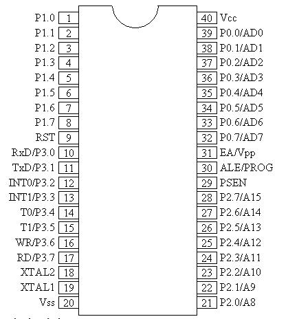 PIN diagram 8051 Microcontroller - solutionrider