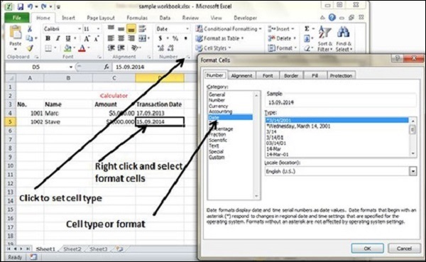 Microsoft Excel Typing In A Cell
