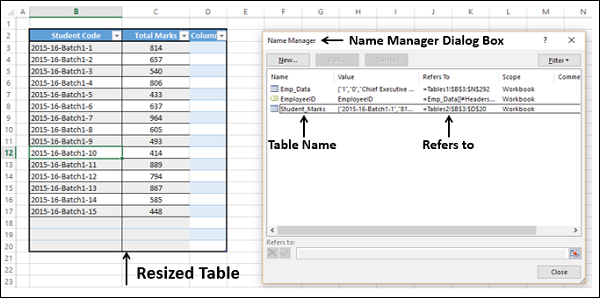 Excel Data Analysis - Tables