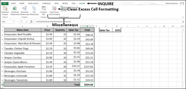 Excel Data Analysis - Inquire