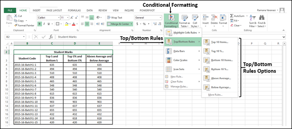 Excel Data Analysis - Conditional Formatting