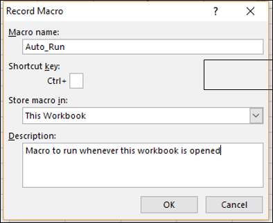 Excel Macros - Configuring a Macro