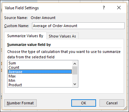 Excel Pivot Tables - Summarizing Values