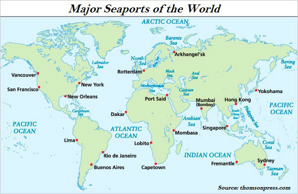 Oceans And Seas Of The World Map - United States Map