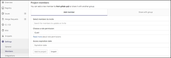 GitLab Adding User