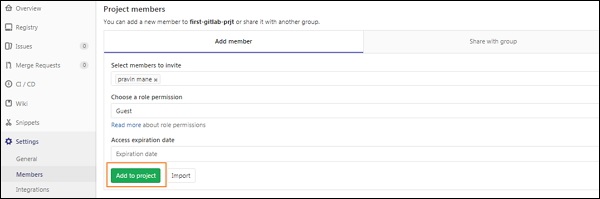 GitLab Adding User
