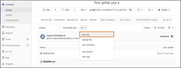 GitLab Create File