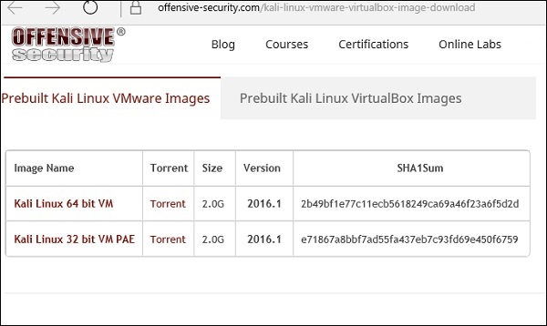 download kali linux virtualbox offensive security