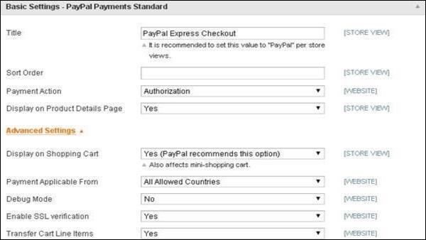 Magento Setup Paypal Payment