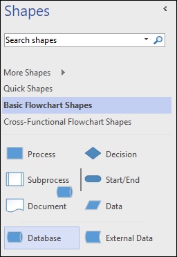 visio database shapes