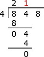 Multiply 4 x 1