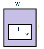 Area between two rectangles