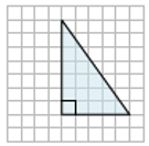 Finding the area of a right triangle on a grid Example2
