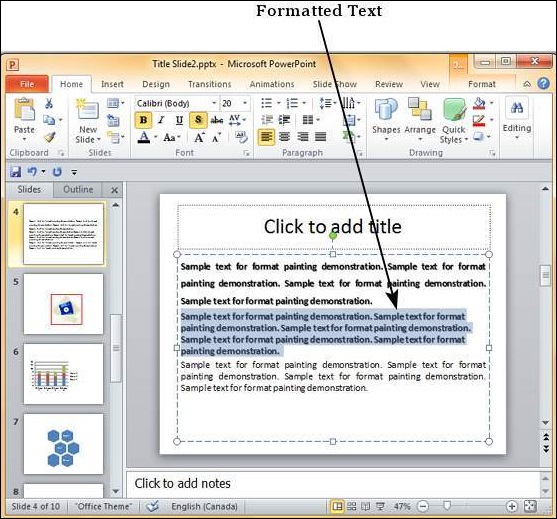 what is presentation formatting