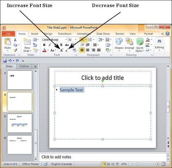 best font sizes for powerpoint presentation