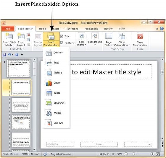 slide master powerpoint 2016
