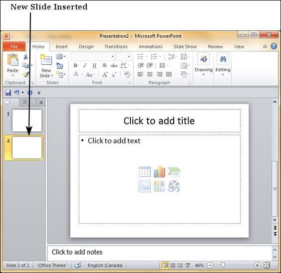 add new slide in powerpoint presentation