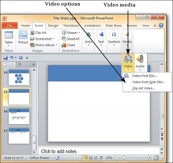 embedded video in powerpoint 2010