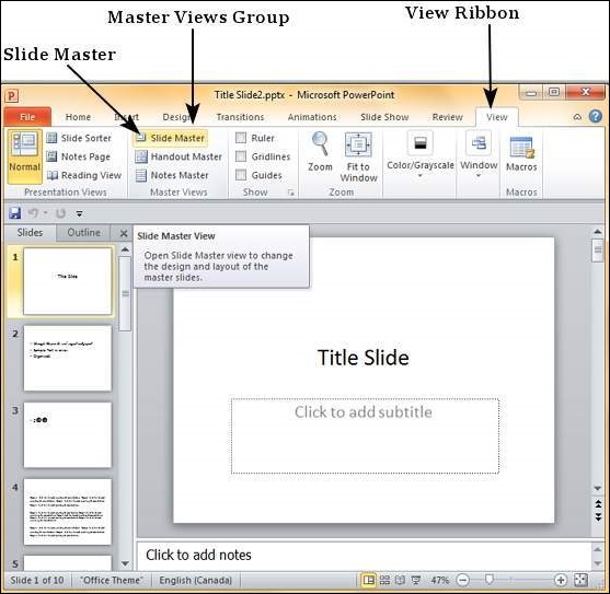 how to apply master slide in powerpoint