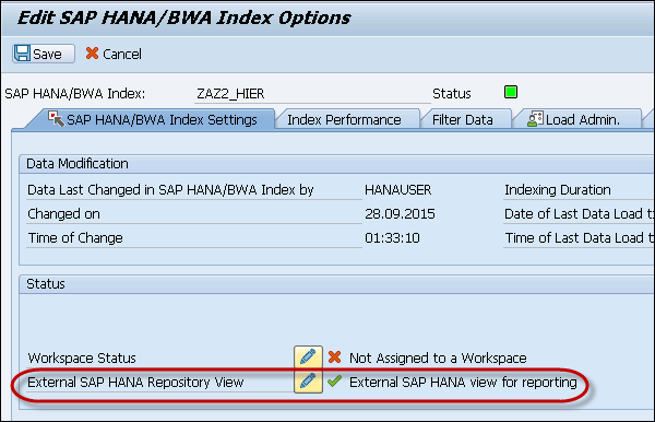 Select External SAP HANA Repository View