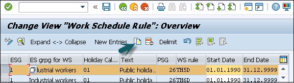 Select Defined Work Schedule Rule
