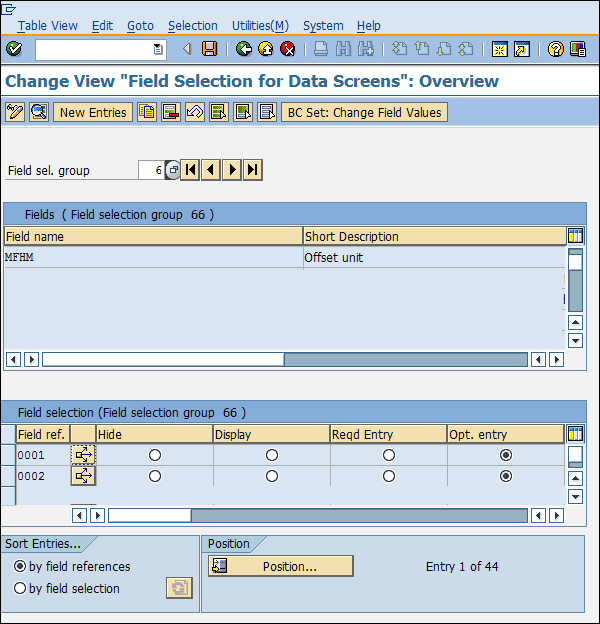 what is assignment field in sap