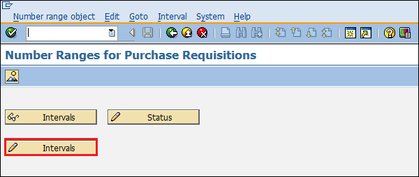 SAP Configuration entry number range purchase requisition