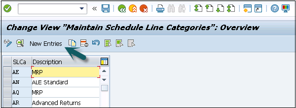 schedule line assignment in sap