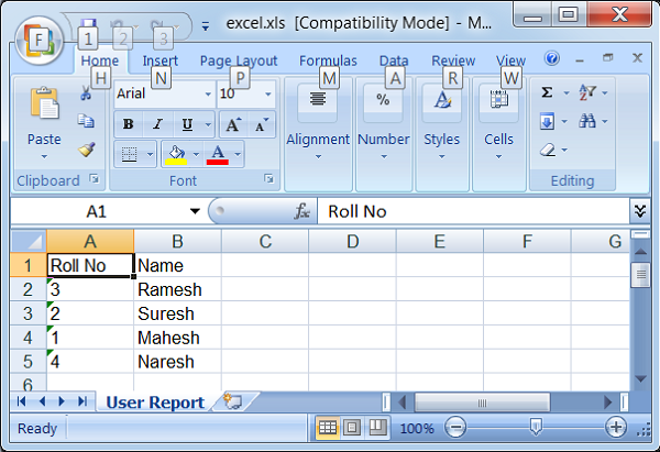 spring excel download example