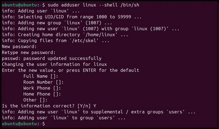 adduser Command Linux 8