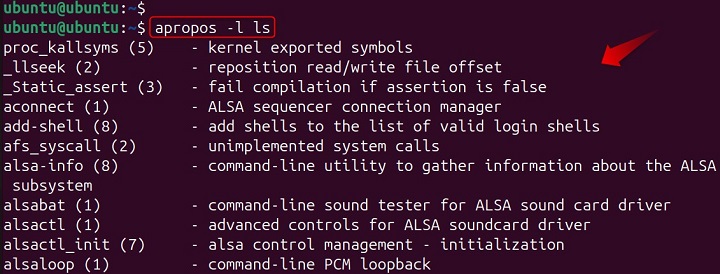 apropos Command Linux 9