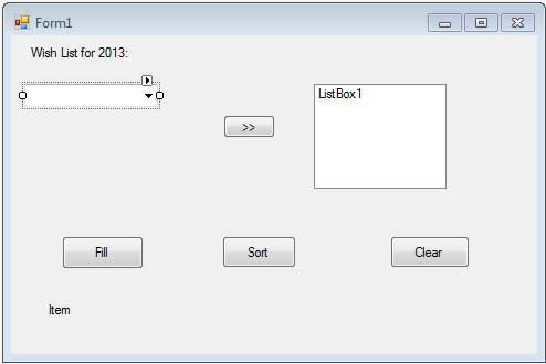 vb net 2010 how to show items of combobox using button