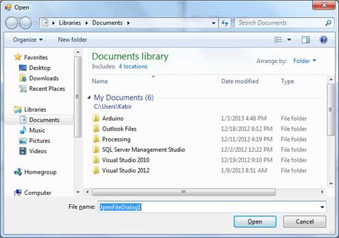 VB.Net Open File dialog box