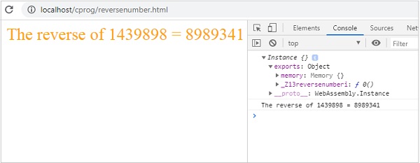 Reverse Number HTML